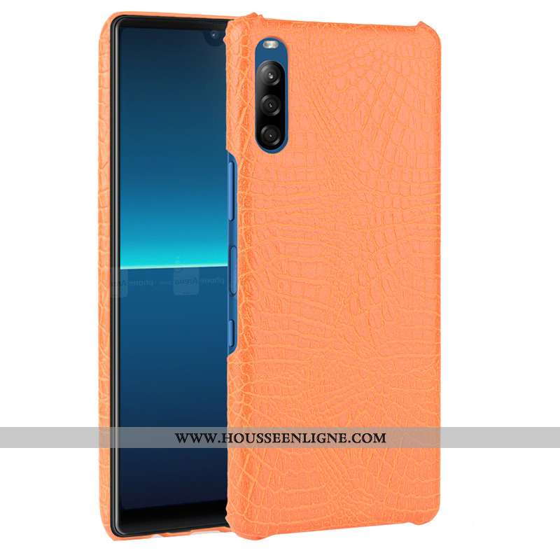 Étui Sony Xperia L4 Protection Cuir Coque Crocodile Téléphone Portable Modèle Fleurie Noir