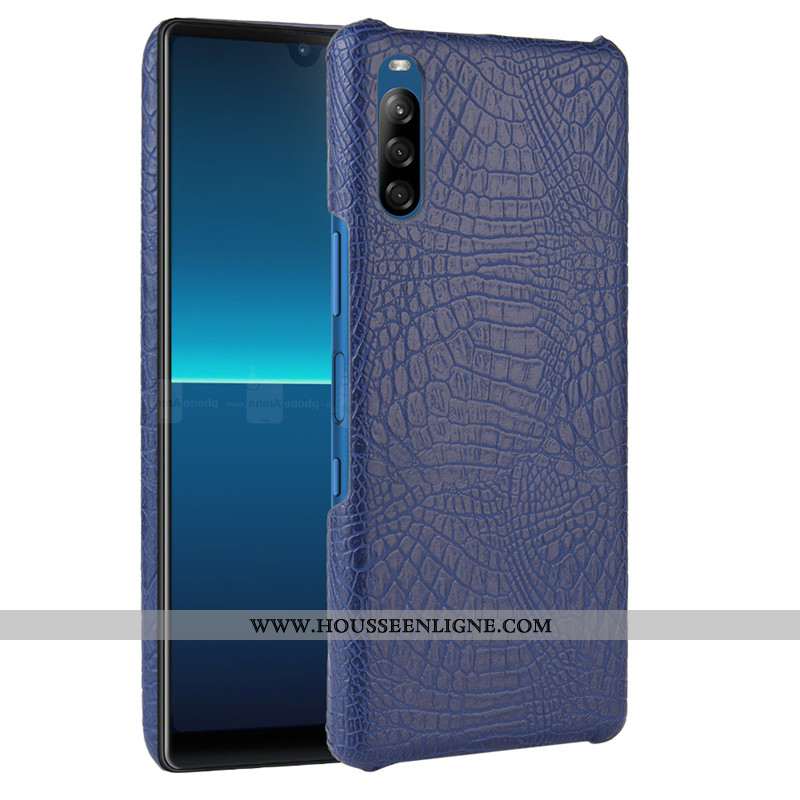 Étui Sony Xperia L4 Protection Cuir Coque Crocodile Téléphone Portable Modèle Fleurie Noir