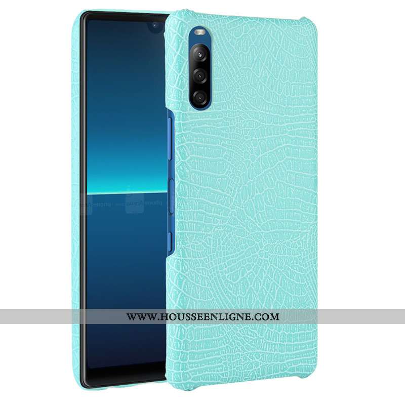 Étui Sony Xperia L4 Protection Cuir Coque Crocodile Téléphone Portable Modèle Fleurie Noir