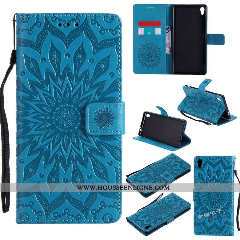 Étui Sony Xperia Xa Cuir Fluide Doux Téléphone Portable Gris Clamshell Ornements Suspendus