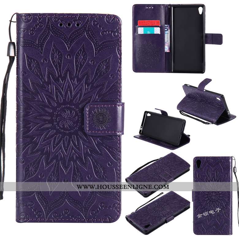Étui Sony Xperia Xa Cuir Fluide Doux Téléphone Portable Gris Clamshell Ornements Suspendus