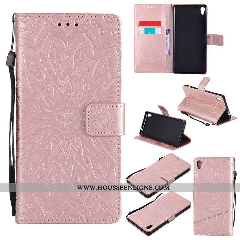 Étui Sony Xperia Xa Cuir Fluide Doux Téléphone Portable Gris Clamshell Ornements Suspendus