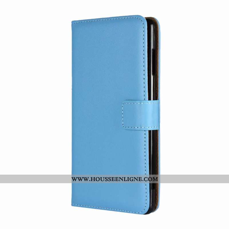 Étui Sony Xperia Xa Cuir Véritable Cuir Protection Incassable Coque Housse Bleu