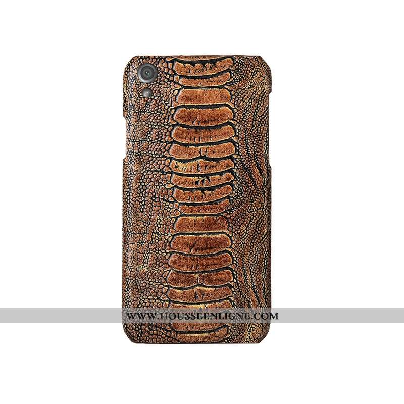Étui Sony Xperia Xa Cuir Véritable Protection Personnalité Incassable Bleu Marin Luxe Bleu Foncé