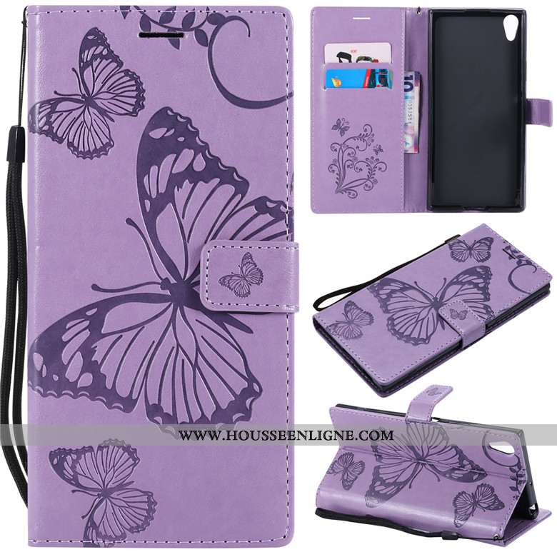 Étui Sony Xperia Xa Ultra Cuir Protection Clamshell Téléphone Portable Tout Compris Incassable Viole