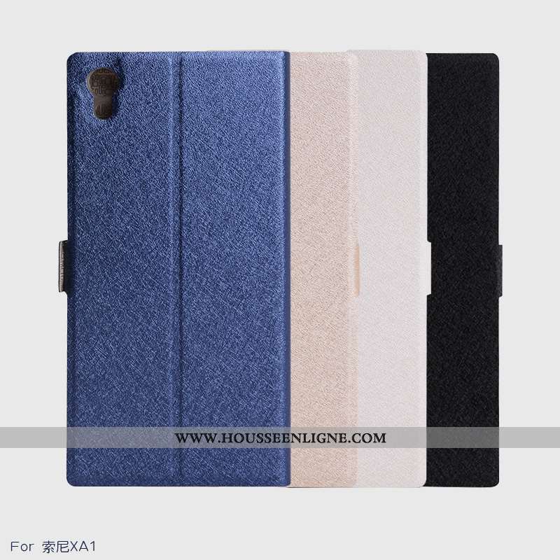 Étui Sony Xperia Xa1 Cuir Téléphone Portable Coque Bleu