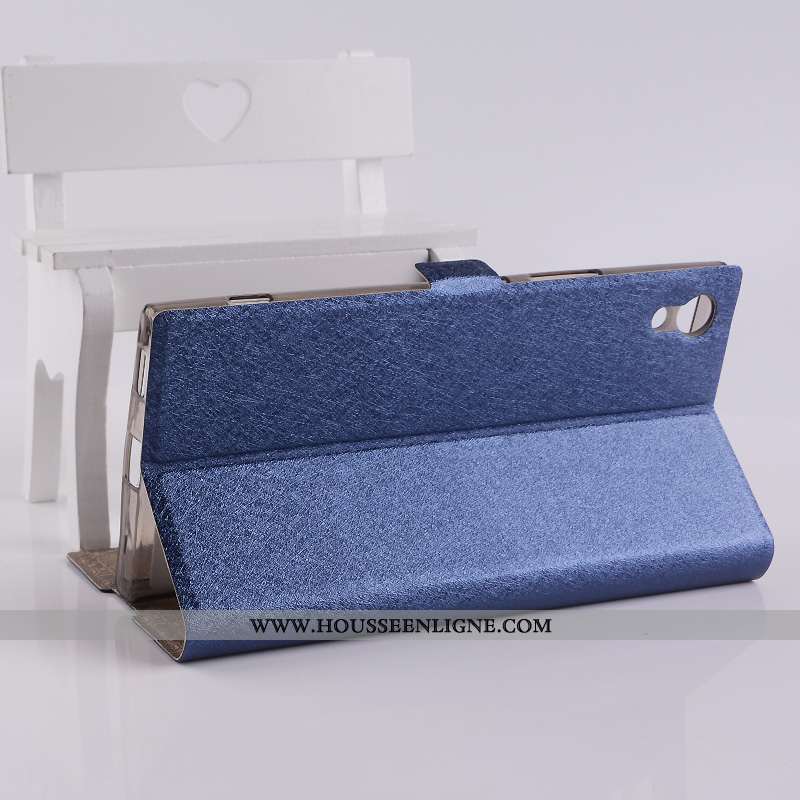 Étui Sony Xperia Xa1 Cuir Téléphone Portable Coque Bleu
