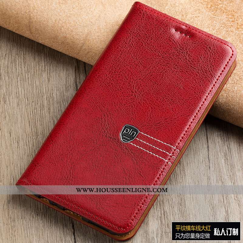 Étui Sony Xperia Xa1 Plus Cuir Véritable Manuel Coque Cuir Noir Protection