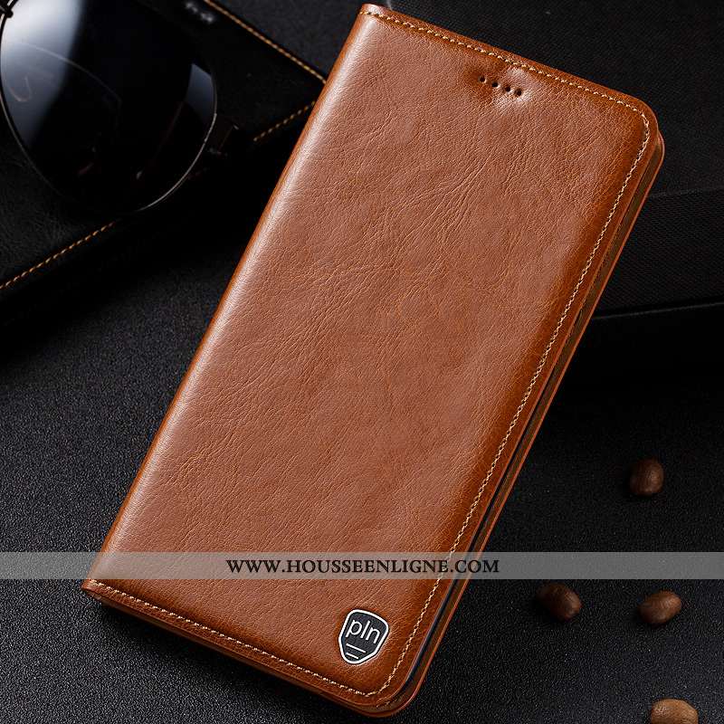 Étui Sony Xperia Xa1 Plus Cuir Véritable Manuel Coque Cuir Noir Protection
