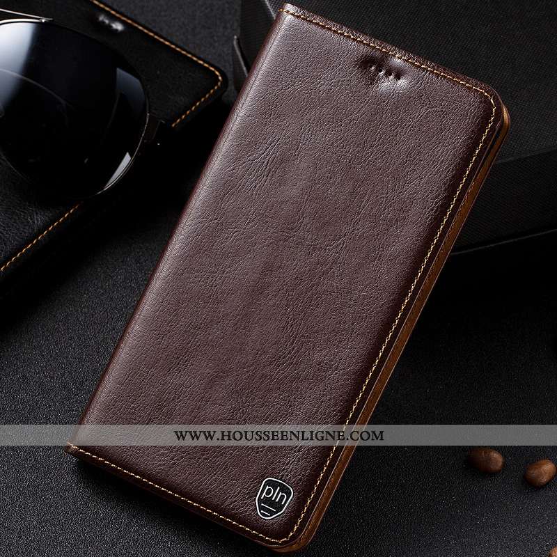Étui Sony Xperia Xa1 Plus Cuir Véritable Manuel Coque Cuir Noir Protection