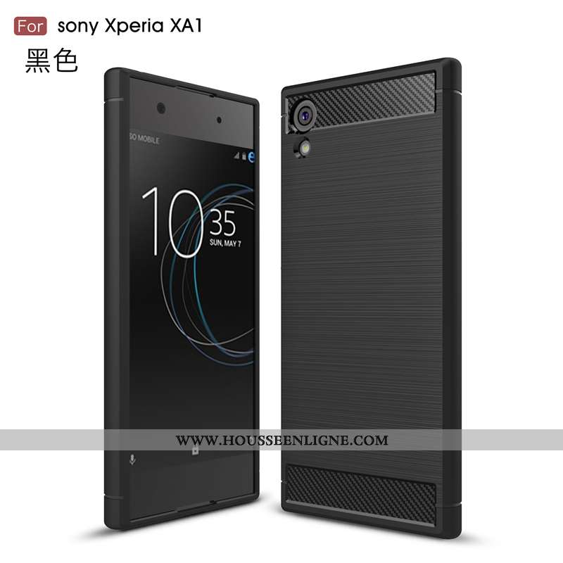 Étui Sony Xperia Xa1 Silicone Mode Incassable Légère Tendance Personnalité Fluide Doux Noir