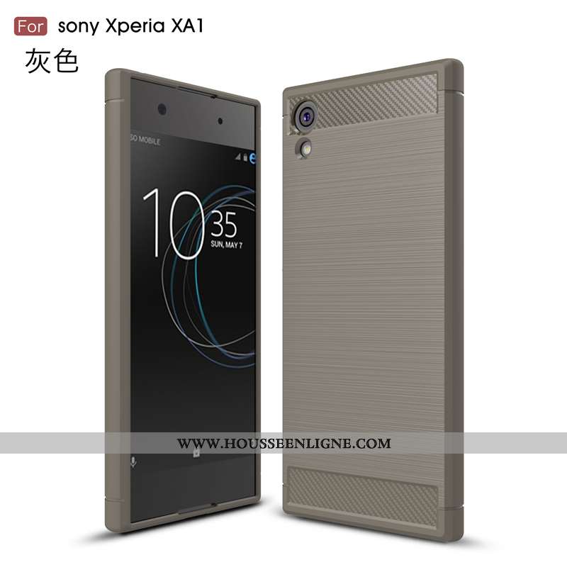 Étui Sony Xperia Xa1 Silicone Mode Incassable Légère Tendance Personnalité Fluide Doux Noir