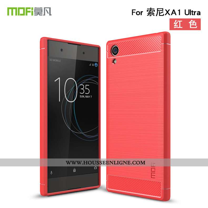 Étui Sony Xperia Xa1 Ultra Modèle Fleurie Protection Fibre Bordure Téléphone Portable Coque Noir