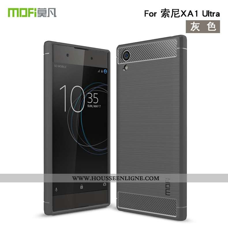 Étui Sony Xperia Xa1 Ultra Modèle Fleurie Protection Fibre Bordure Téléphone Portable Coque Noir