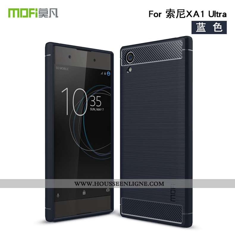 Étui Sony Xperia Xa1 Ultra Modèle Fleurie Protection Fibre Bordure Téléphone Portable Coque Noir