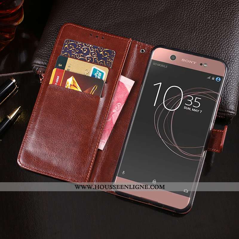 Étui Sony Xperia Xa1 Ultra Protection Cuir Incassable Housse Jaune Coque Téléphone Portable