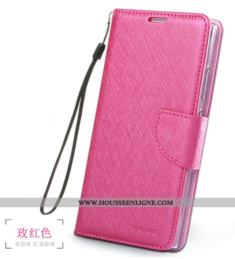 Étui Sony Xperia Xa2 Cuir Fluide Doux Incassable Rouge Téléphone Portable Housse Rose