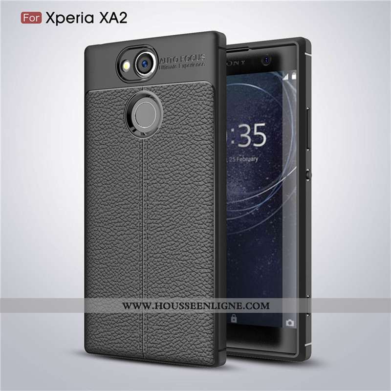 Étui Sony Xperia Xa2 Fluide Doux Protection Incassable Antidérapant Coque Noir Téléphone Portable