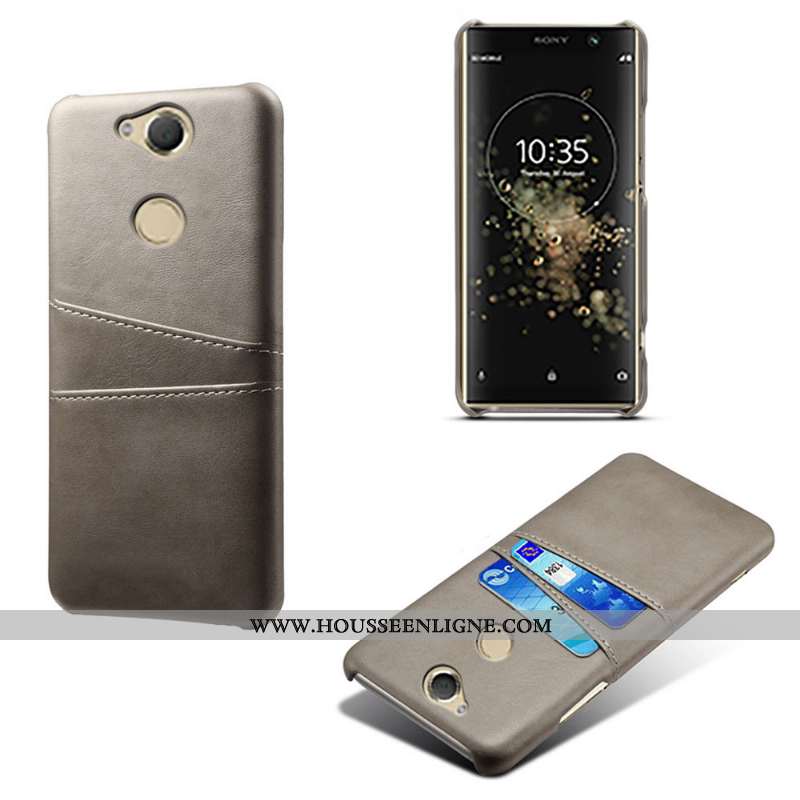 Étui Sony Xperia Xa2 Plus Cuir Qualité Coque Carte Téléphone Portable Jaune