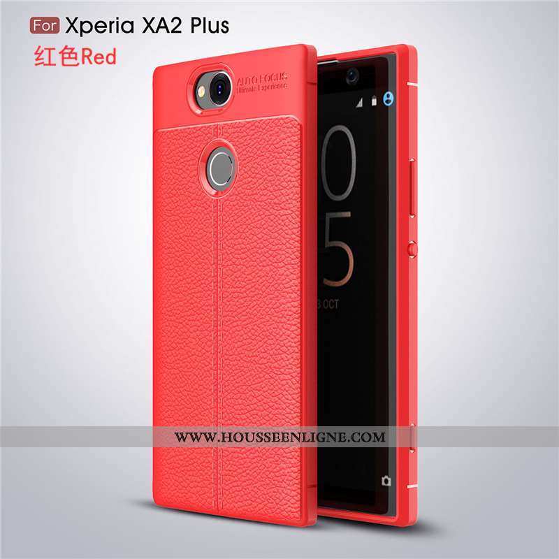 Étui Sony Xperia Xa2 Plus Mode Protection Tendance Coque Cuir Rouge