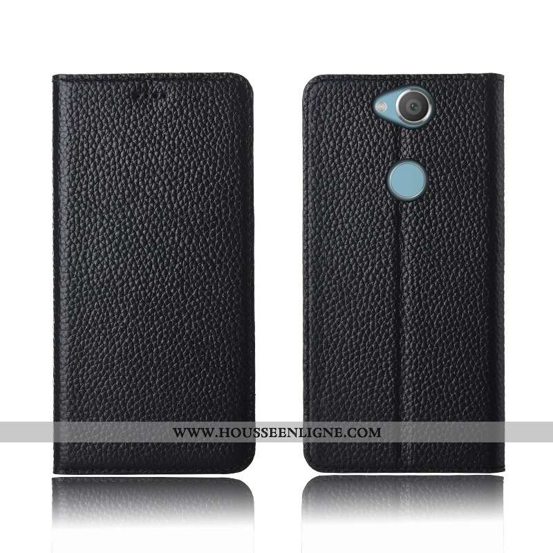 Étui Sony Xperia Xa2 Plus Protection Cuir Véritable Tout Compris Silicone Incassable Fluide Doux Mar