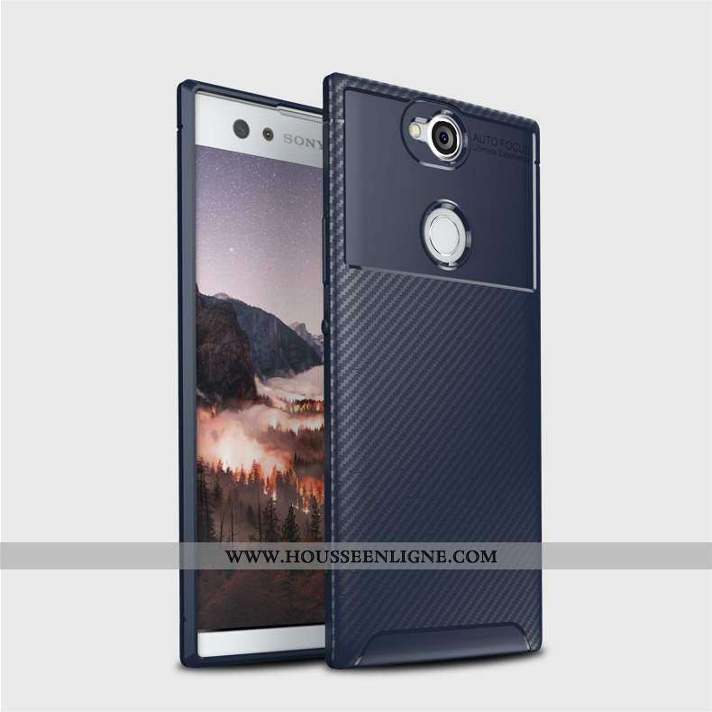 Étui Sony Xperia Xa2 Plus Silicone Modèle Fleurie Fibre Téléphone Portable Incassable Noir