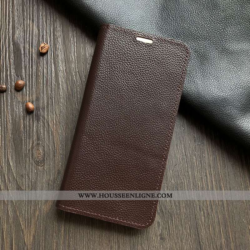 Étui Sony Xperia Xa2 Protection Cuir Véritable Housse Téléphone Portable Bleu Coque