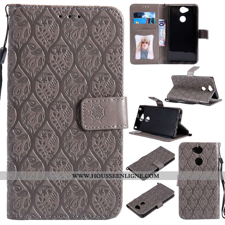 Étui Sony Xperia Xa2 Silicone Protection Incassable Téléphone Portable Cuir Clamshell Gris