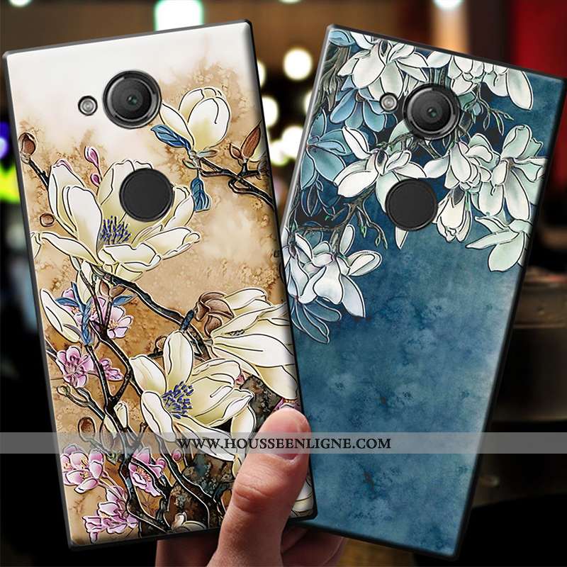 Étui Sony Xperia Xa2 Ultra Délavé En Daim Dessin Animé Incassable Fluide Doux Coque Bleu