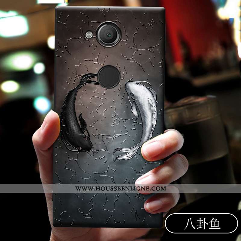 Étui Sony Xperia Xa2 Ultra Délavé En Daim Dessin Animé Incassable Fluide Doux Coque Bleu