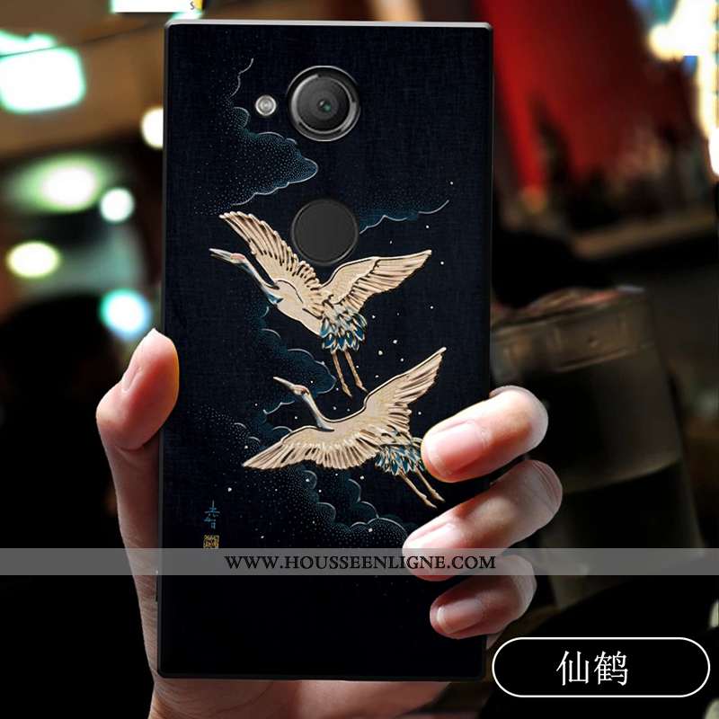 Étui Sony Xperia Xa2 Ultra Délavé En Daim Dessin Animé Incassable Fluide Doux Coque Bleu