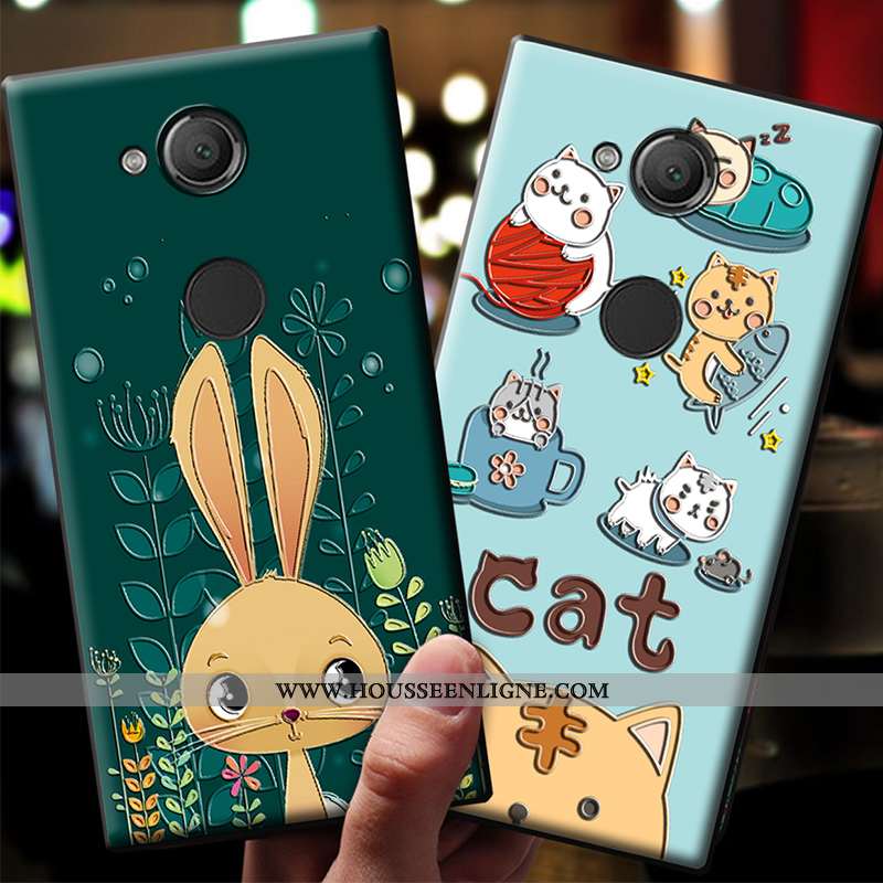 Étui Sony Xperia Xa2 Ultra Délavé En Daim Dessin Animé Incassable Fluide Doux Coque Bleu
