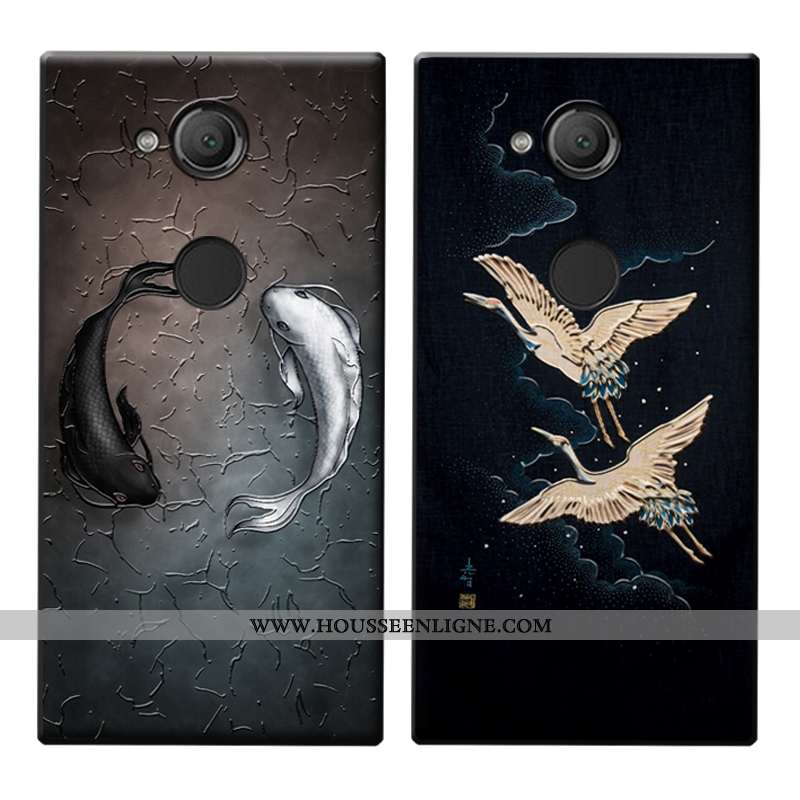 Étui Sony Xperia Xa2 Ultra Délavé En Daim Dessin Animé Incassable Fluide Doux Coque Bleu