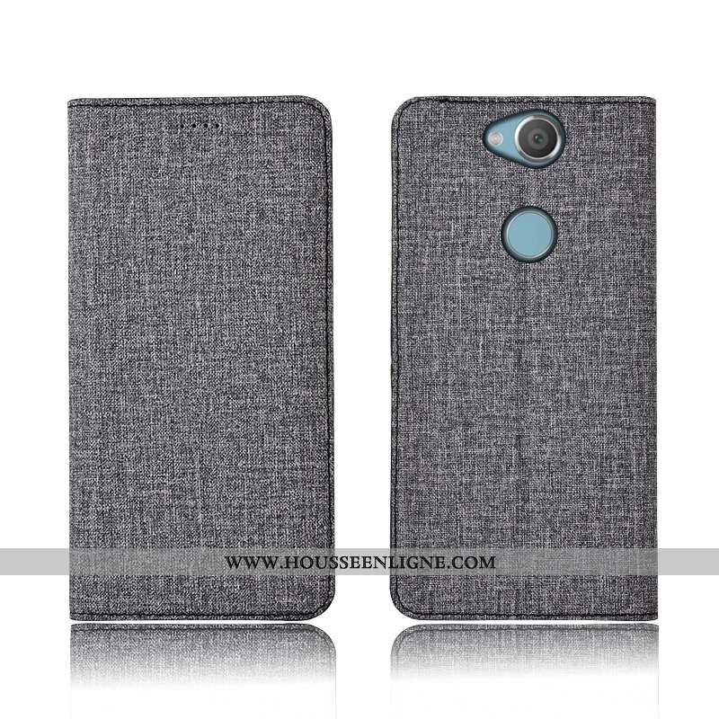 Étui Sony Xperia Xa2 Ultra Protection Cuir Nouveau Clamshell Fluide Doux Simple Gris