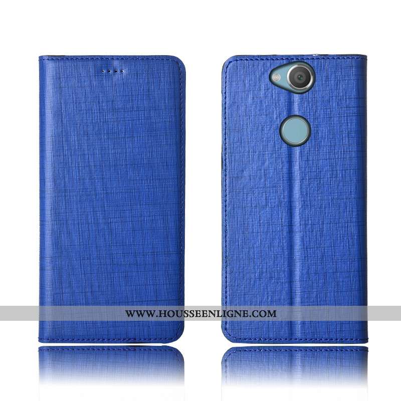 Étui Sony Xperia Xa2 Ultra Silicone Protection Cuir Véritable Fluide Doux Coque Incassable Bleu
