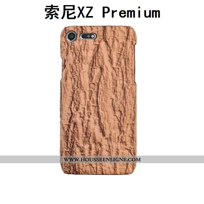 Étui Sony Xperia Xz Premium Mode Protection Créatif Cuir Véritable Téléphone Portable Arbres Gris