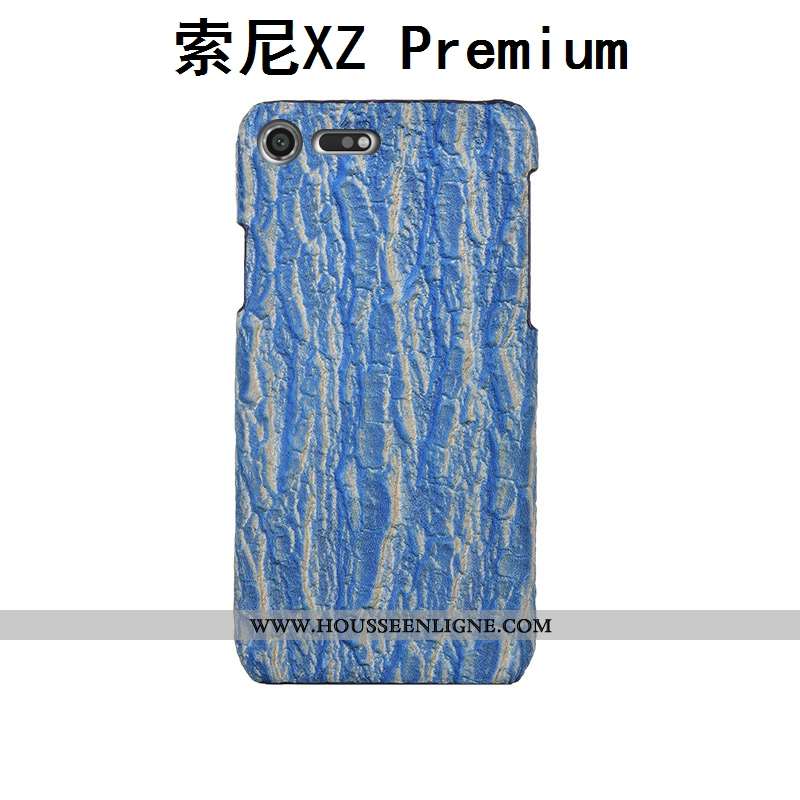 Étui Sony Xperia Xz Premium Mode Protection Créatif Cuir Véritable Téléphone Portable Arbres Gris