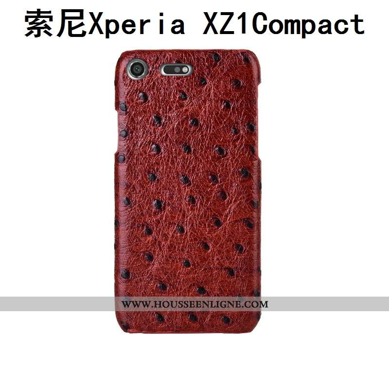 Étui Sony Xperia Xz1 Compact Créatif Cuir Véritable Mode Modèle Fleurie Coque Téléphone Portable Noi