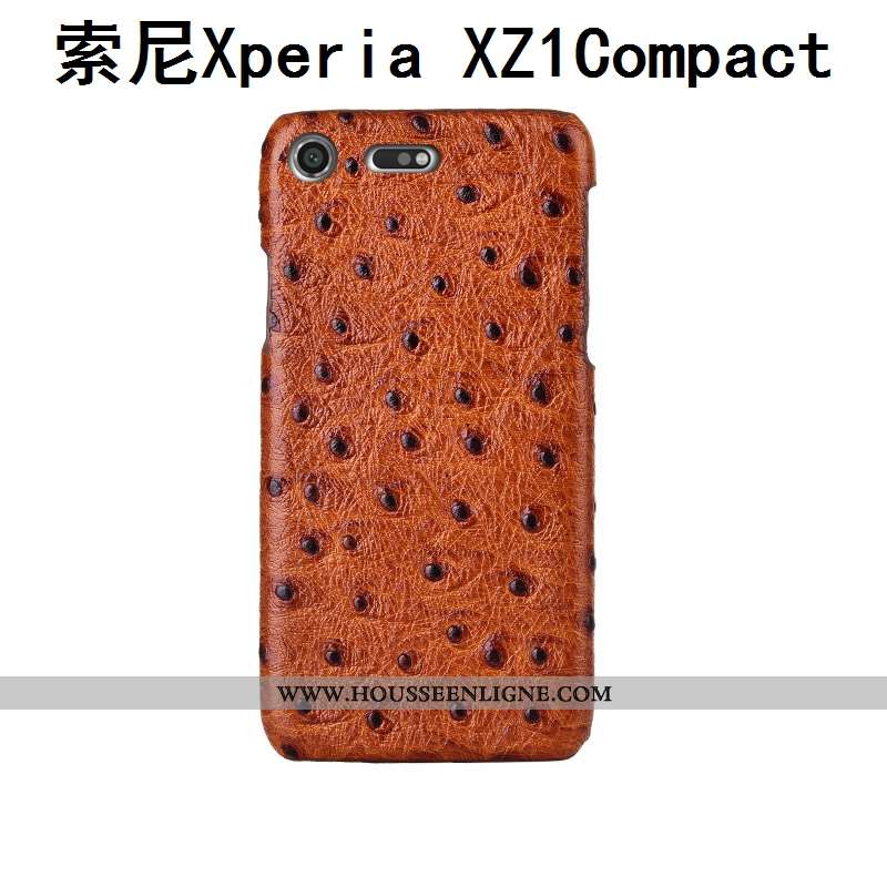 Étui Sony Xperia Xz1 Compact Créatif Cuir Véritable Mode Modèle Fleurie Coque Téléphone Portable Noi