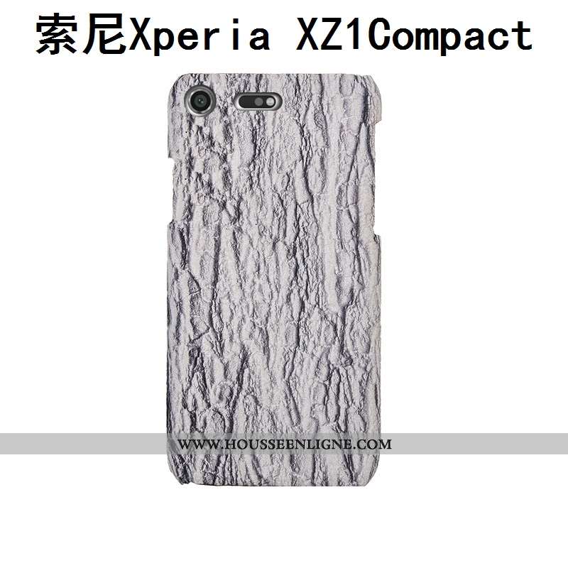 Étui Sony Xperia Xz1 Compact Cuir Véritable Cuir Personnalisé Gris Téléphone Portable Incassable Coq