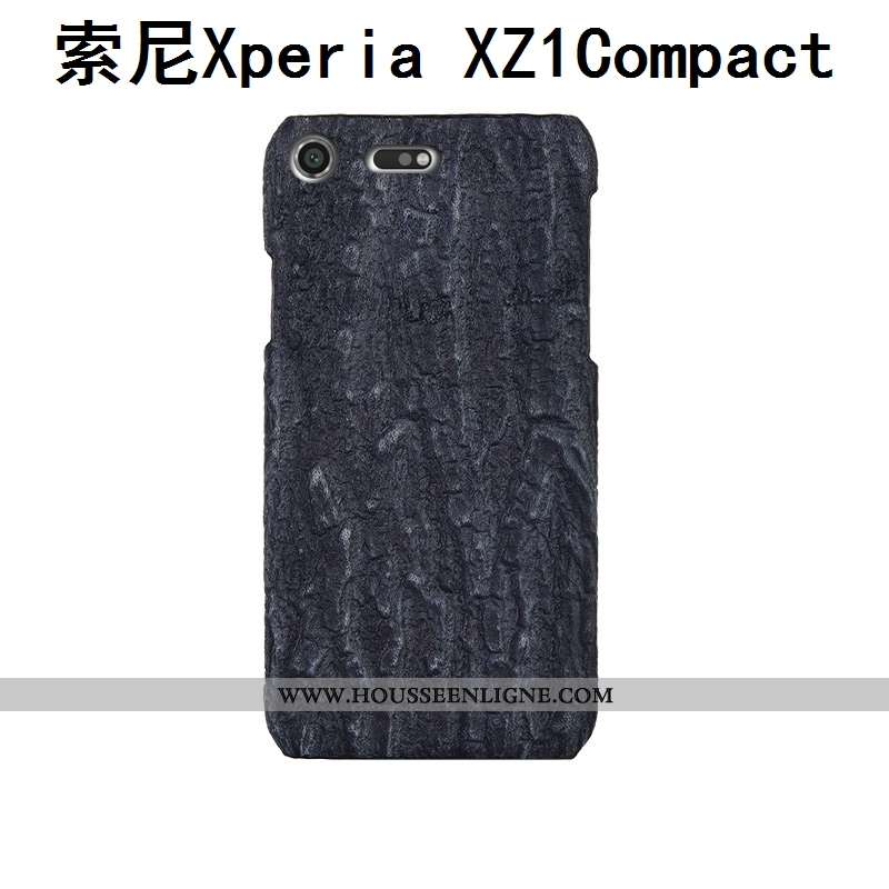 Étui Sony Xperia Xz1 Compact Cuir Véritable Cuir Personnalisé Gris Téléphone Portable Incassable Coq