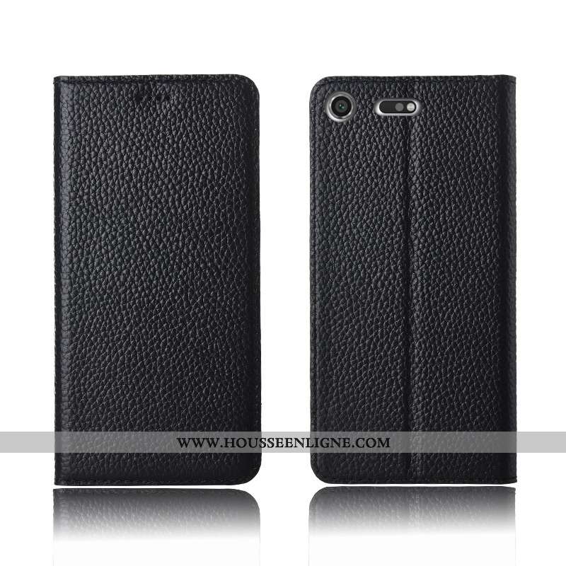 Étui Sony Xperia Xz1 Compact Fluide Doux Silicone Litchi Tout Compris Clamshell Protection Nouveau N
