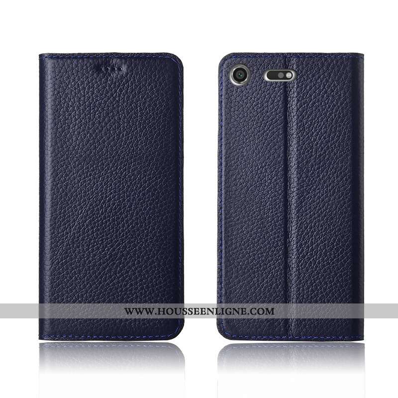 Étui Sony Xperia Xz1 Compact Fluide Doux Silicone Litchi Tout Compris Clamshell Protection Nouveau N