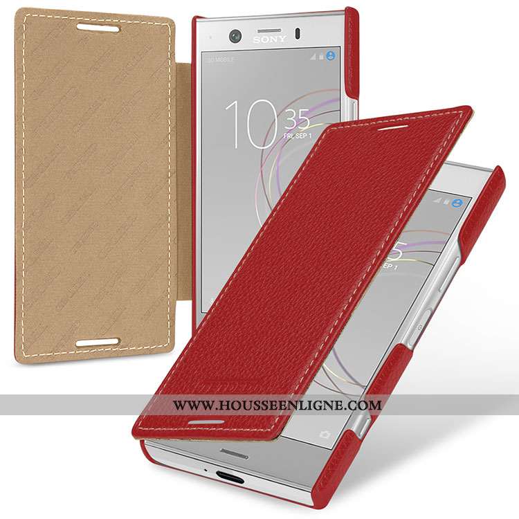 Étui Sony Xperia Xz1 Compact Protection Cuir Véritable Incassable Rouge Housse Téléphone Portable
