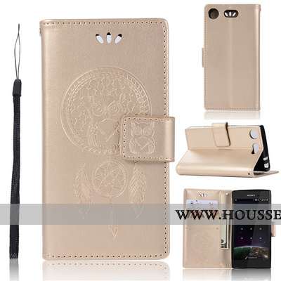 Étui Sony Xperia Xz1 Compact Protection Portefeuille Or Incassable Coque Téléphone Portable Doré