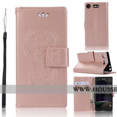 Étui Sony Xperia Xz1 Compact Protection Portefeuille Or Incassable Coque Téléphone Portable Doré