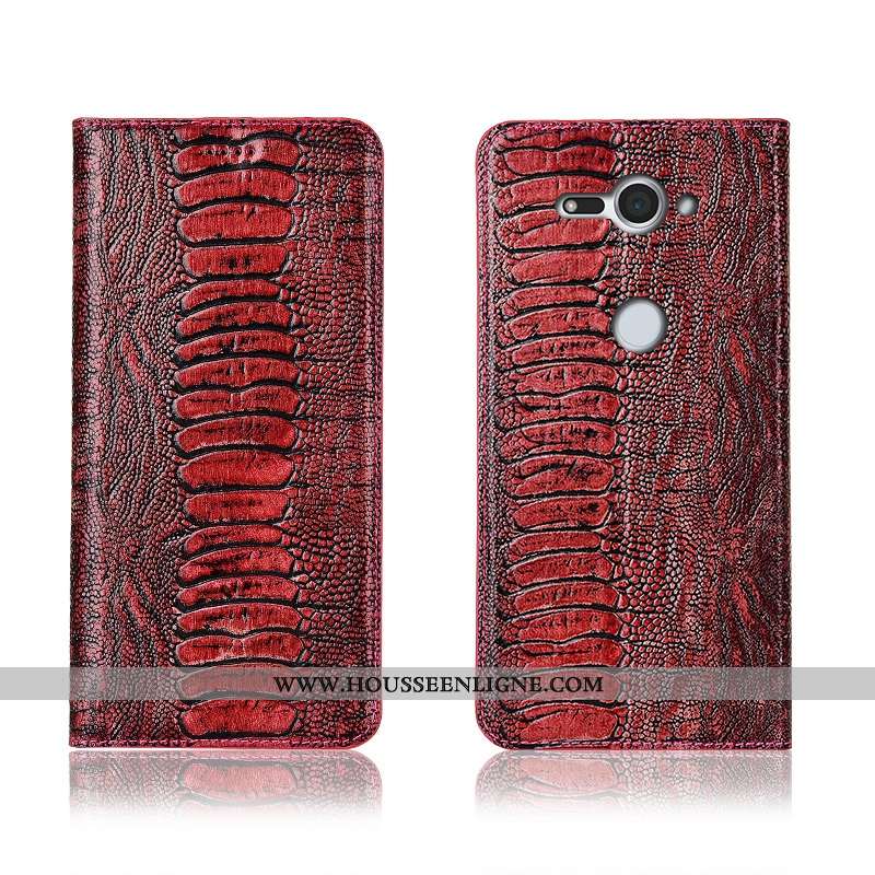 Étui Sony Xperia Xz2 Compact Cuir Véritable Cuir Tout Compris Incassable Oiseau Noir Silicone