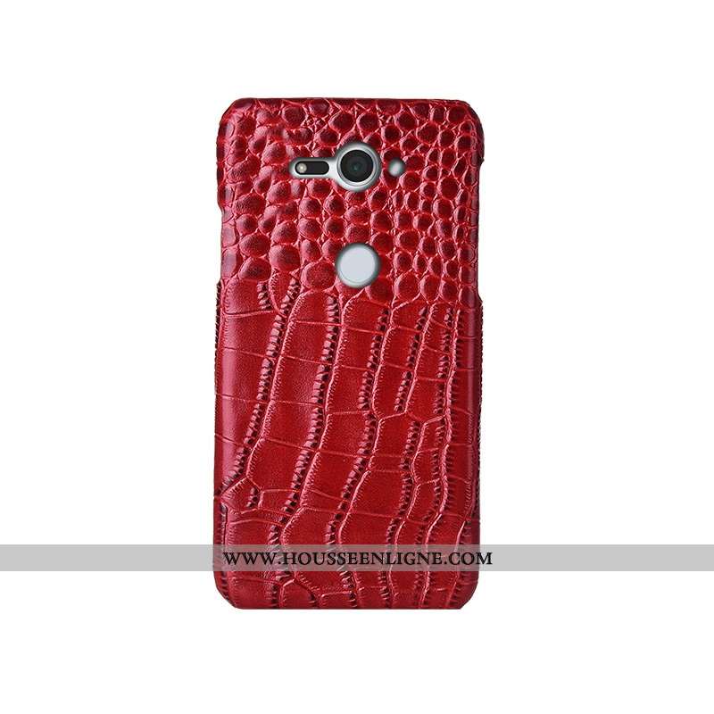 Étui Sony Xperia Xz2 Compact Cuir Véritable Modèle Fleurie Couvercle Arrière Incassable Coque Créati