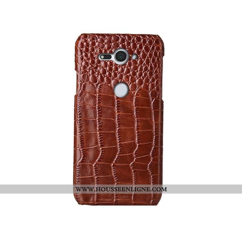 Étui Sony Xperia Xz2 Compact Cuir Véritable Modèle Fleurie Couvercle Arrière Incassable Coque Créati