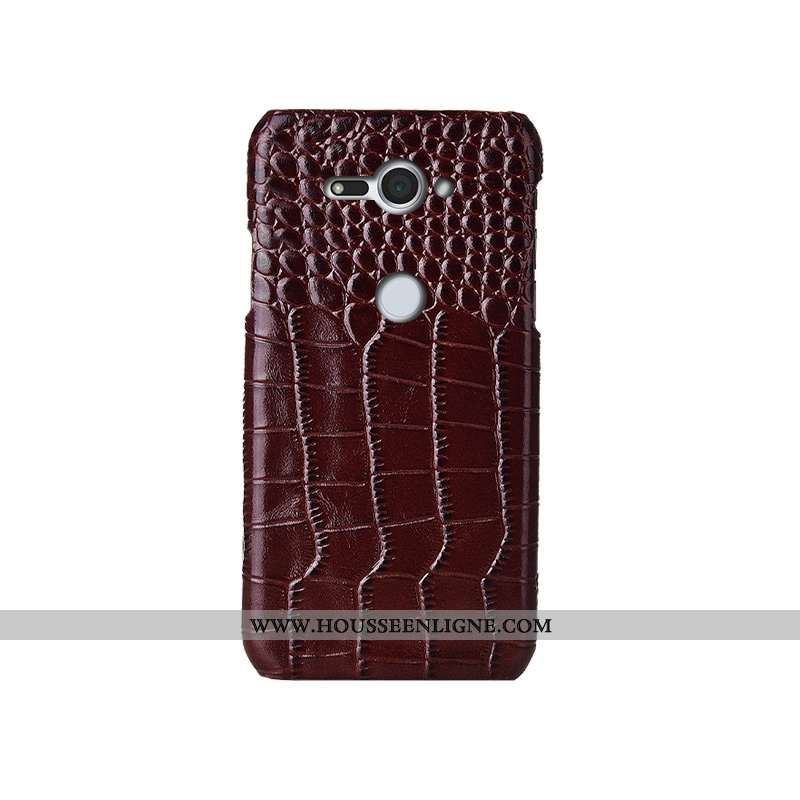Étui Sony Xperia Xz2 Compact Cuir Véritable Modèle Fleurie Couvercle Arrière Incassable Coque Créati